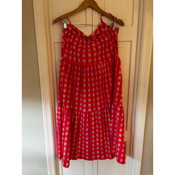 NWT SZ Blockprints for J.Crew Tiered Midi Gingham Dress - Picture 4 of 9
